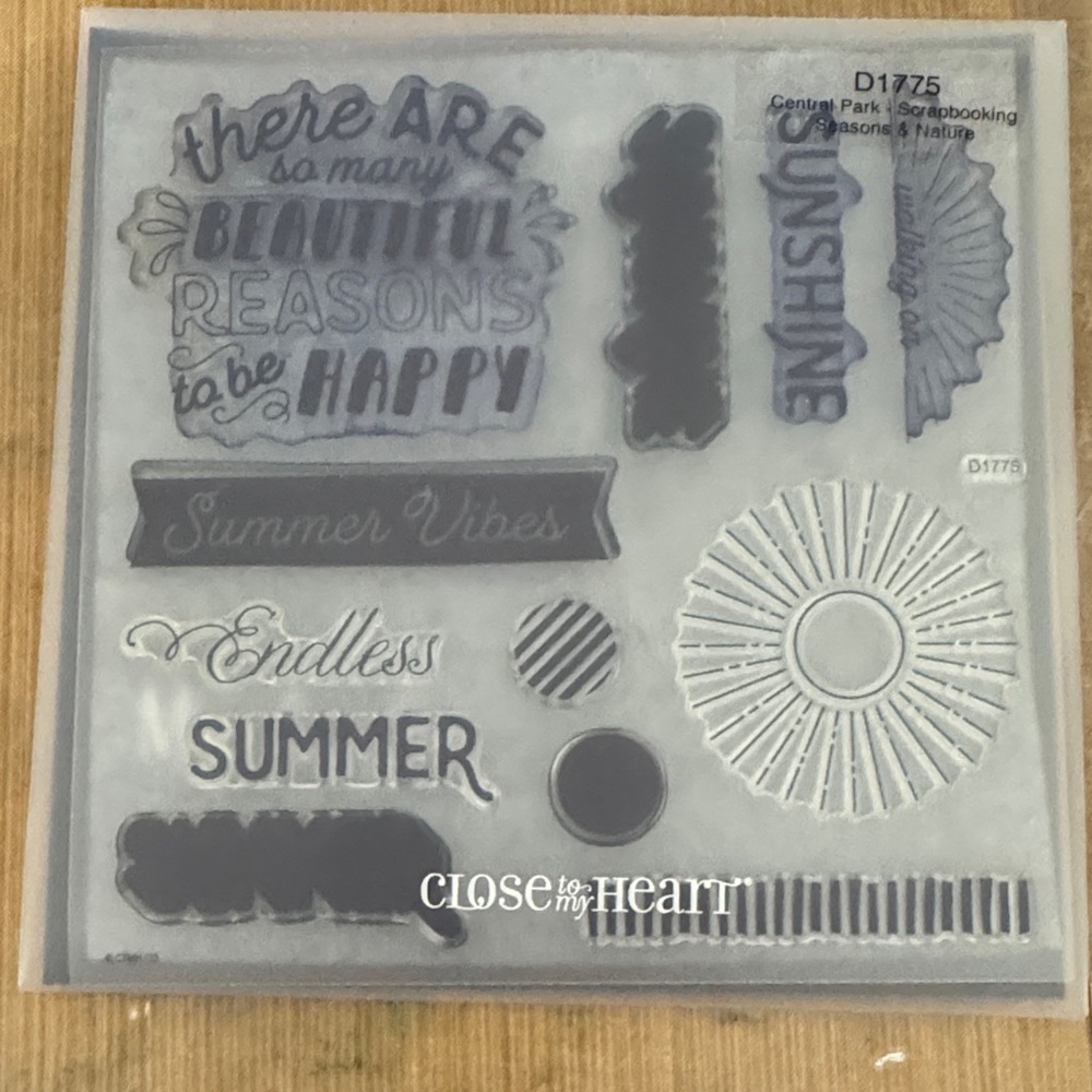 Close to My Heart 'Summer Vibes' Clear Stamp Set - White & Gray